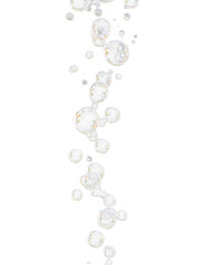 Rising air bubbles floating upward in a stream isolated on transparent or white background, png