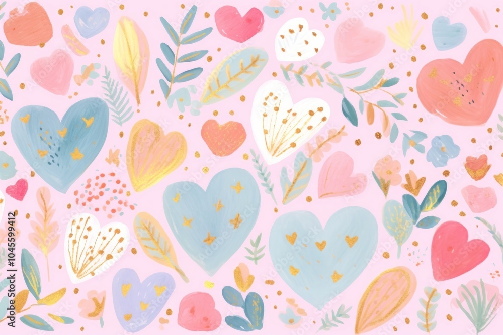 Poster heart abstract pattern backgrounds.