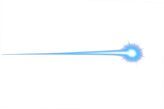 Blue light beam isolated on transparent or white background, png