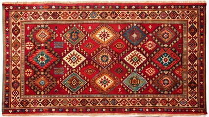 Bold Crimson Kilim Rug in Traditional Style, Rectangular Shape Perfect for Home Decor and Design