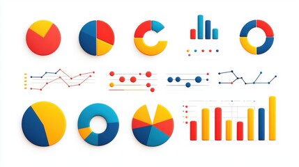 Creative infographic showcasing data relationships through colorful charts and graphs