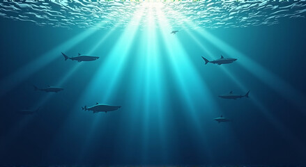 Fototapeta premium underwater scene with rays of light