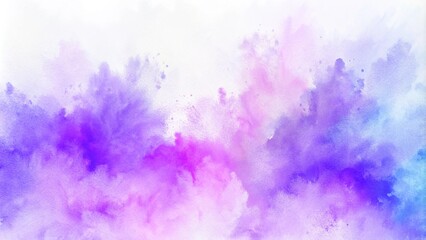 Fototapeta premium Hand painted watercolor texture. Abstract blue and lilac color splash on a white background. Purple watercolor background for your design, watercolor background concept