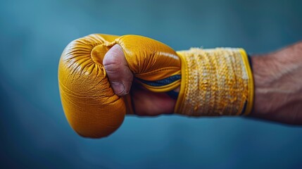 A man applies a bandage while preparing for a boxing session in the gym