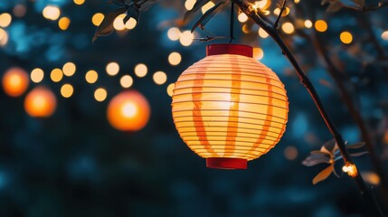 Obraz premium Colorful Lanterns Illuminate a Festive Atmosphere