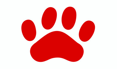Dog or cat paw print flat icon for animal apps 