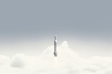 Obraz premium Rocket in the space missile spacecraft technology.