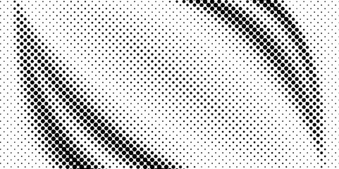Fototapeta premium Black and white dotted vector halftone effect vibrant abstract overlay with transparent background, spotted and dotted stains gradient monochrome geometric backdrop background.