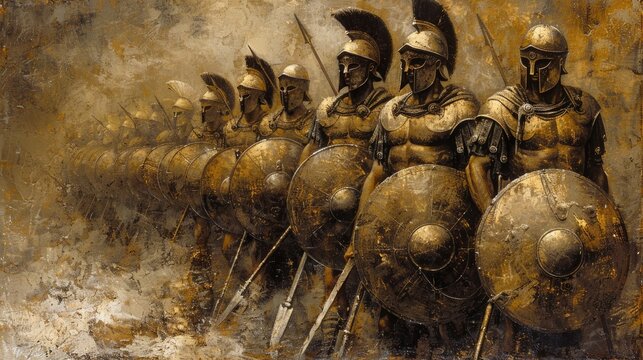 Ancient Greek armies prepare for battle in a monumental clash of combatants