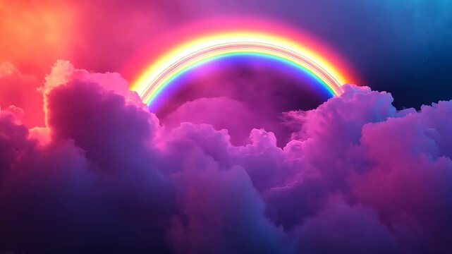 Neon Rainbow In The Clouds Video