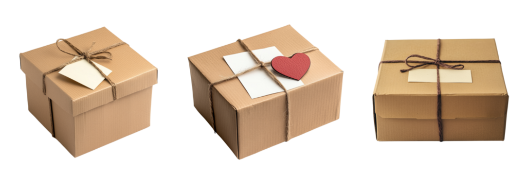 Simple gift box with handwritten tag isolators in the background
