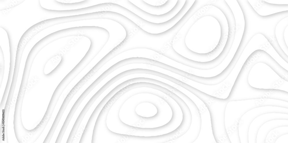 Fototapete abstract wavy line 3d papercut layers background vector minimal topography, light element shadow lan