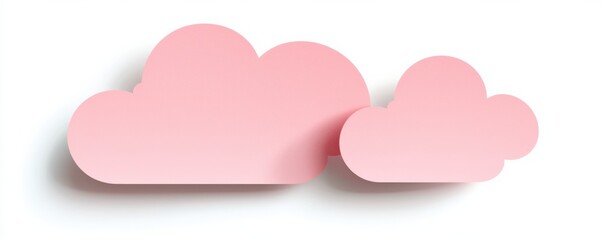 Pink sticky note with decorative cloud paper clips for creative and fun organization