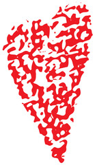 Hand drawn Valentines heart with chalk, crayon, lipstick grunge texture for decoration template wedding greeting card, invitation, banner, menu.