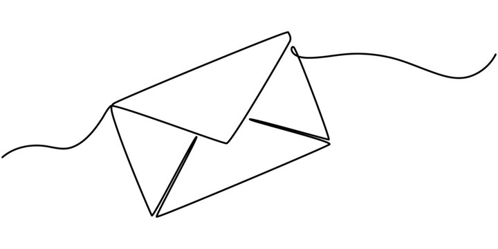 recommend clip art: Continuous one line drawing of Paper envelope design. Paper mail simple outline illustration. Editable stroke, Email Marketing Continuous Line Editable Icon, Continuous single one line art of paper