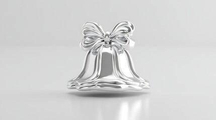 Metallic 3D Christmas Bell with Bow Design