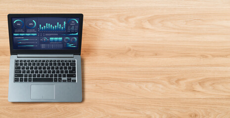 Business data dashboard provide business intelligence analytic for marketing strategy planning...