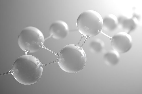 Abstract representation of a molecule structure on a gray background