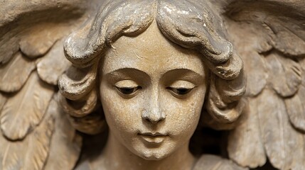 Close Up Portrait of Winged Human Figure