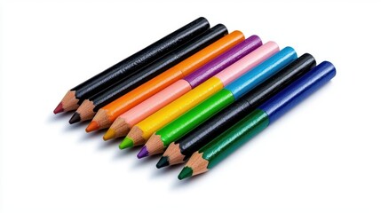 Fototapeta premium A photostock of a box of crayons, white background, school theme