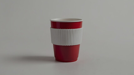 Coffee cup and stylish and modern coffee packaging with or dark brown and a table with a pink background