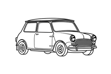 Racing retro car. Original vector illustration in vintage style.