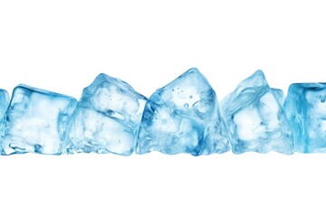 Ice cubes crystal white background freezing.