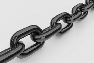 Fototapeta premium This clipping path shows a metal chain isolated on a white background