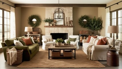hazy interior beams in the living room
