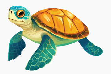 Colorful sea turtle illustration