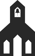 Stylized building illustration in Black.