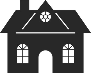 Stylized building and property illustration in Black.