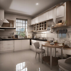 Fototapeta premium kitchen set interior design background