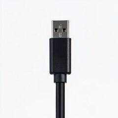 Black and white USB connectors - type-c and type-a on a white background