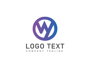 W Y letter Modern logo design