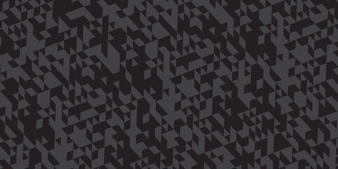 Seamless geometric pattern square shapes low polygon backdrop background. Abstract geometric background triangle wallpaper. Black and Gray polygonal background.