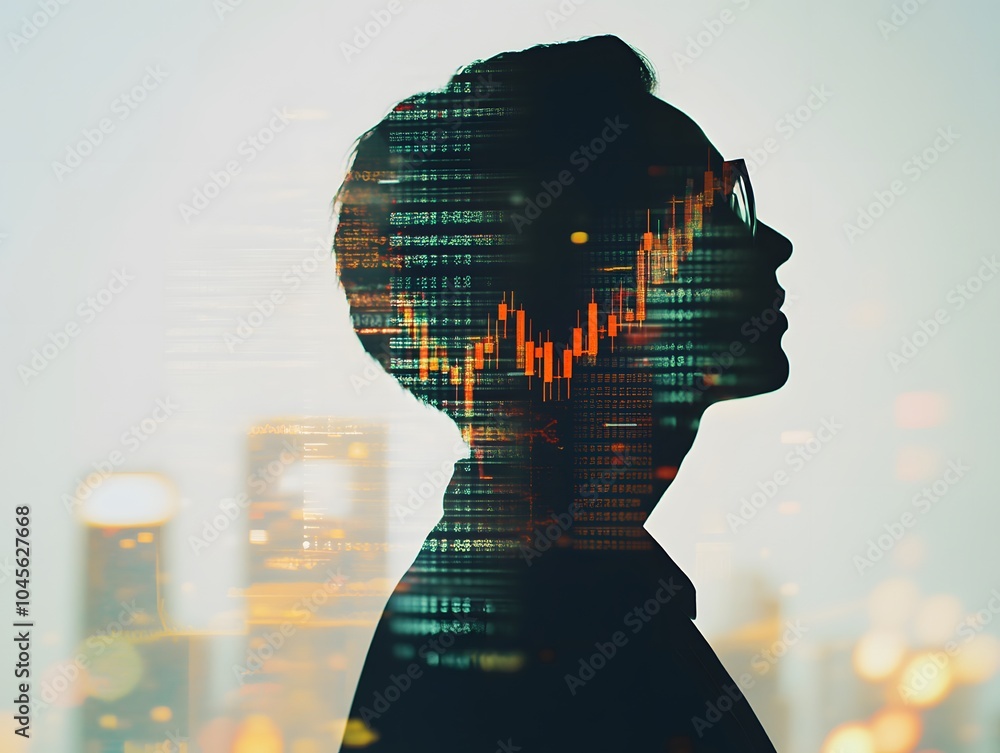 Poster business trader with stock market background