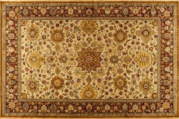 Luxurious Rich Gold Persian Style Rectangular Rug with Intricate Patterns for Elegant Interiors