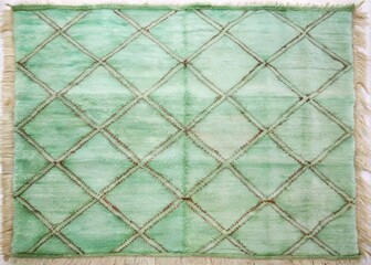 Mint Green Moroccan Beni Ourain Rug with Bohemian Style for Cozy and Chic Home Decor Inspiration