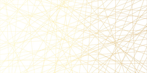 Abstract luxury gold geometric random chaotic lines with many squares and triangles shape background. geometric random chaotic seamless line design with transparent background, vector illustration.