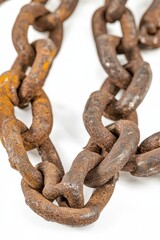 Fototapeta premium The chain of a tool for industrial use is isolated on a white background