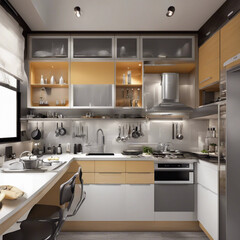 kitchen set interior design background