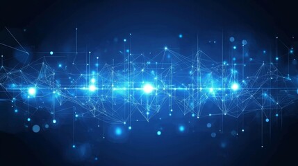 Blue abstract digital background. Science background. Complex with compounds of big data. Lines plexus.