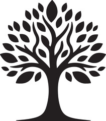 tree logo silhouette design vector art illustration