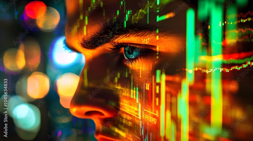 Aufkleber trader analyzing market trends and data exposures
