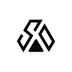 SO letter logo design on White background.SO  creative initials letter logo concept. SO letter design.
