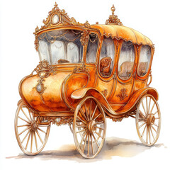 Ornate vintage carriage with intricate designs showcasing craftsmanship and elegance