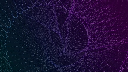 Abstract Swirling Dot Tunnel in Purple and Blue