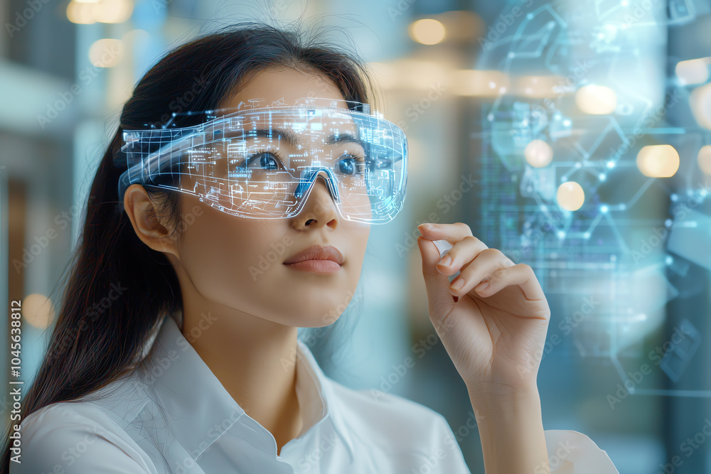 Poster exploring the future of technology and innovation through augmented reality in everyday life