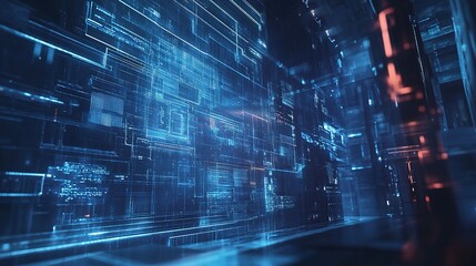 Futuristic Digital Matrix in Gigapixel Quality